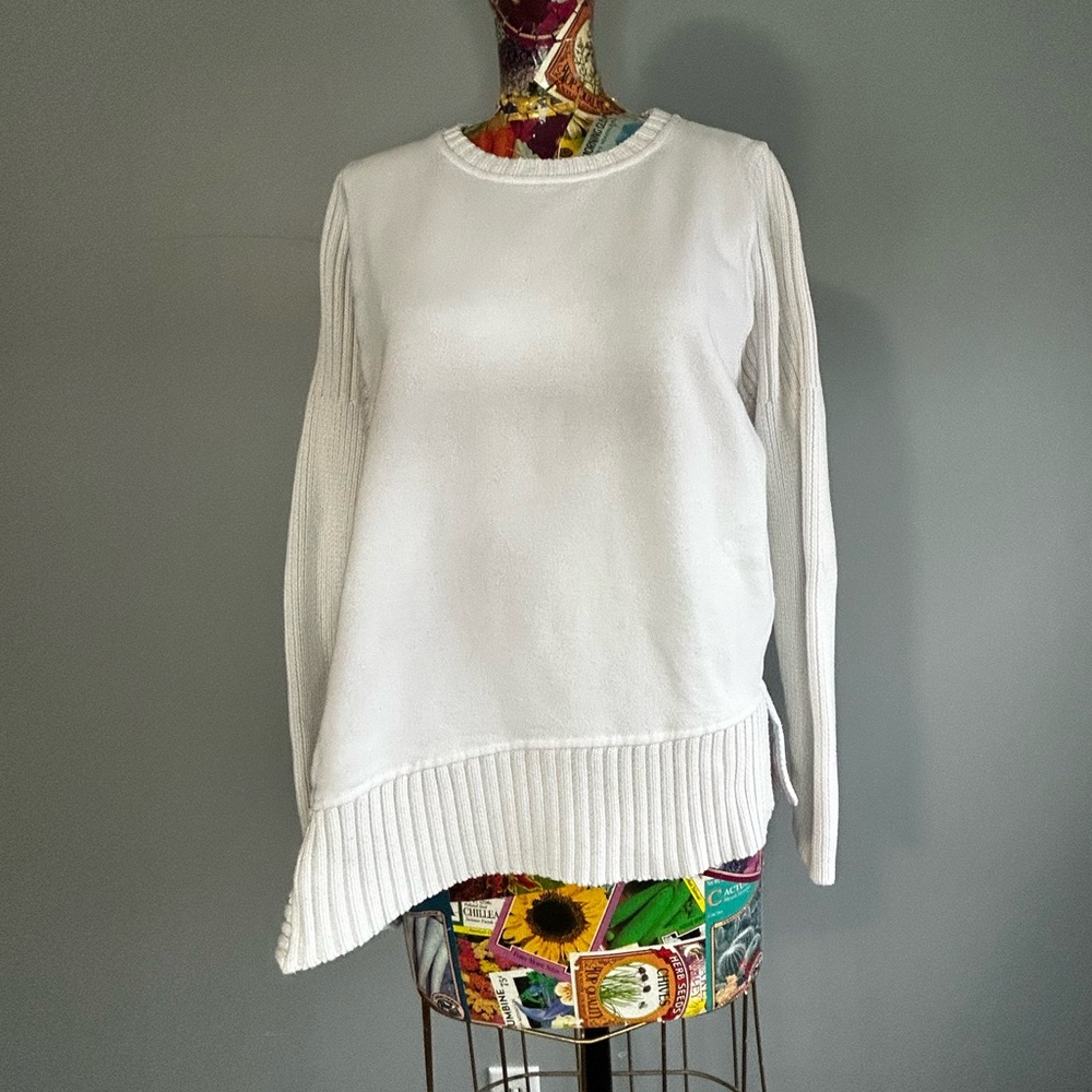 Athleta White Asymmetrical Sweater